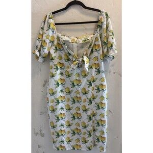 Womens M/L Lemon Print Sundress Dress